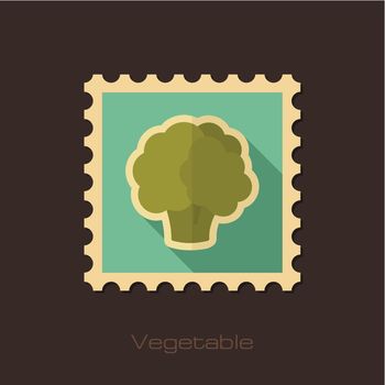 Cauliflower flat stamp. Vegetable vector