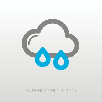 Rain Cloud outline icon. Meteorology. Weather. Vector illustration eps 10