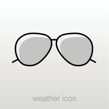 Sunglasses outline icon. Meteorology. Weather. Vector illustration eps 10