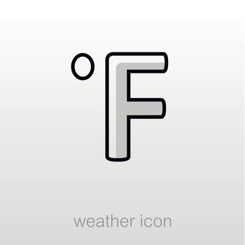 Degrees Fahrenheit icon. Meteorology. Weather 
