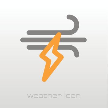 Wind Lightning outline icon. Meteorology. Weather. Vector illustration eps 10