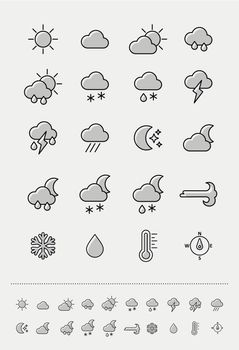 Meteorology Weather icons set, vector illustration eps 10