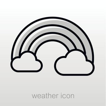 Rainbow in cloud outline icon. Meteorology. Weather. Vector illustration eps 10