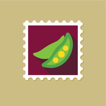 Pea flat stamp with long shadow