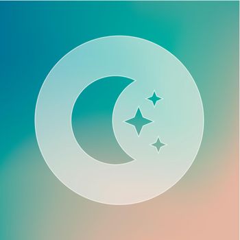 Moon and stars transparent icon. Sleep dreams symbol. Meteorology. Weather. Vector illustration eps 10