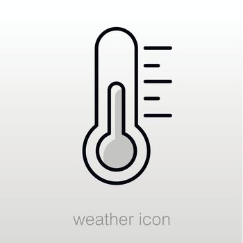 Thermometer Heat outline icon. Meteorology. Weather. Vector illustration eps 10