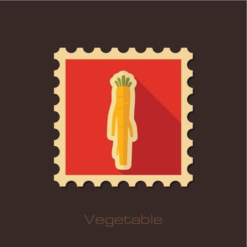 Horseradish flat stamp. Vegetable root vector