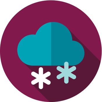 Cloud with Snow flat icon. Meteorology. Weather. Vector illustration eps 10
