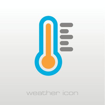 Thermometer Heat Hot outline icon. Meteorology. Weather. Vector illustration eps 10