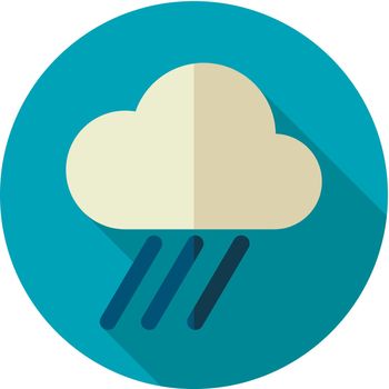 RRain Cloud flat icon. Downpour, rainfall. Weather. Vector illustration eps 10