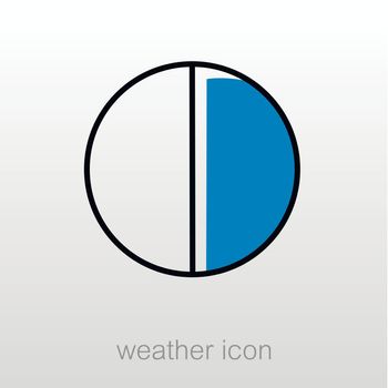 Half Moon outline icon. Sleep night dreams symbol. Meteorology. Weather. Vector illustration eps 10