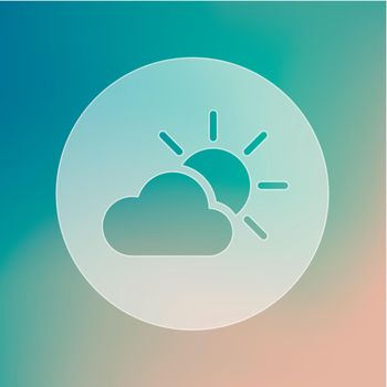 Sun and cloud transparent icon. Meteorology. Weather. Vector illustration eps 10