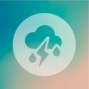 Cloud Rain Lightning transparent icon. Meteorology. Weather. Vector illustration eps 10
