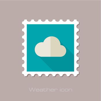 Cloud flat stamp. Meteorology. Weather. Vector illustration eps 10