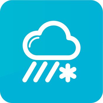 Cloud with Snow and Rain outline icon. Meteorology. Weather. Vector illustration eps 10