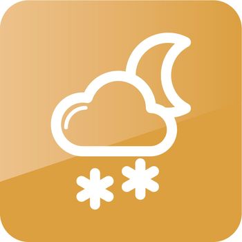 Cloud with Snow Moon outline icon. Sleep night dreams symbol. Meteorology. Weather. Vector illustration eps 10