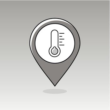 Thermometer Cold pin map icon. Weather 