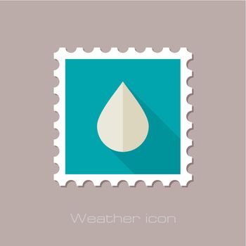 Water Rain Drop flat stamp. Meteorology. Weather. Vector illustration eps 10