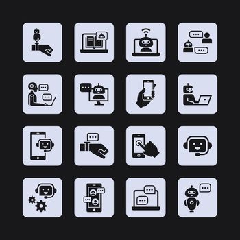 Communication smart technologies vector icon set