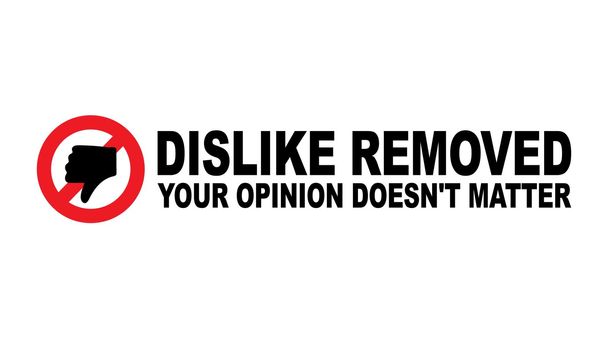 dislike sign with slogan concept of cancellation of dislikes in social media and community users protest