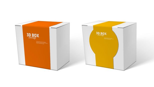 Two 3D White Box Package Label Design