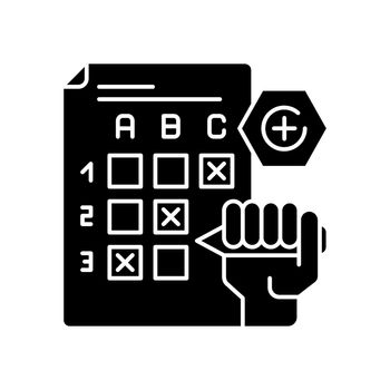 Multiple choice exam black glyph icon