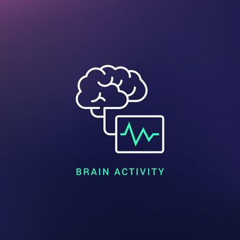 Brain activity line style icon.