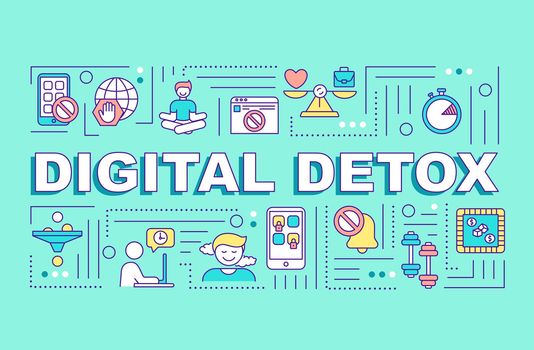Digital detox word concepts banner