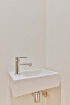 Luxurious washroom with beige tiled floor