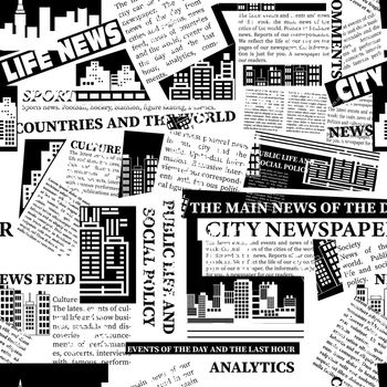 Seamless pattern of newspaper clippings