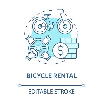 Bicycle rental blue concept icon
