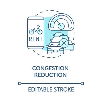 Congestion reduction blue concept icon