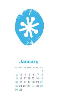 Calendar 2022 months January. Week starts Sunday
