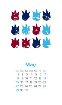 Calendar 2022 months May. Week starts Sunday