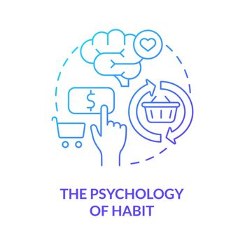 Psychology of consumer habit concept icon