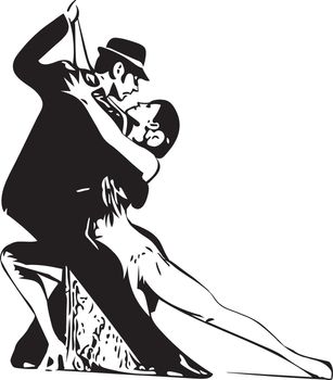 Latino Dancing couple illustration