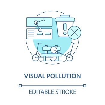 Visual pollution blue concept icon