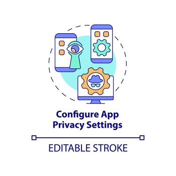 App privacy settings configuration concept icon