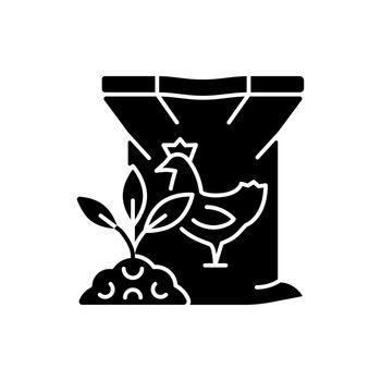 Chicken poultry manure black glyph icon