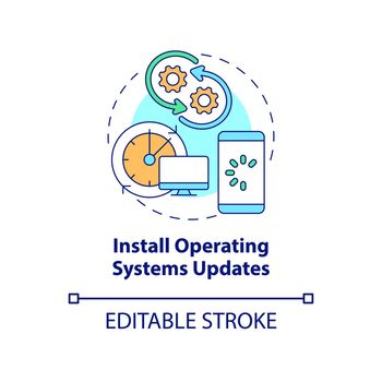 Operating system updates installation concept icon