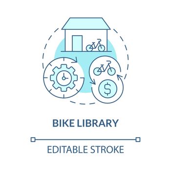 Bike library blue concept icon