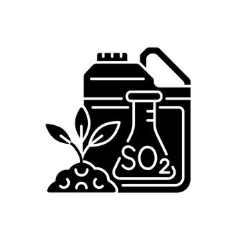 Sulphur fertilizer black glyph icon