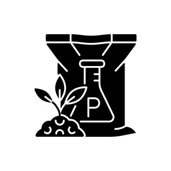 Phosphorus fertilizer black glyph icon