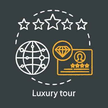 Luxury tour chalk concept icon