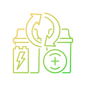 Battery recycling station gradient linear vector icon