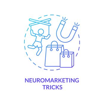 Marketing neuroscience tricks concept icon