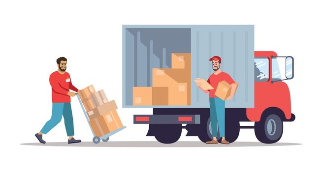Moving house service flat vector illustration