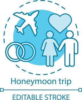 Honeymoon trip concept icon