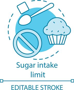 Sugar intake limit concept icon