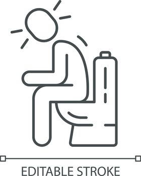 Diarrhea, constipation vector linear icon